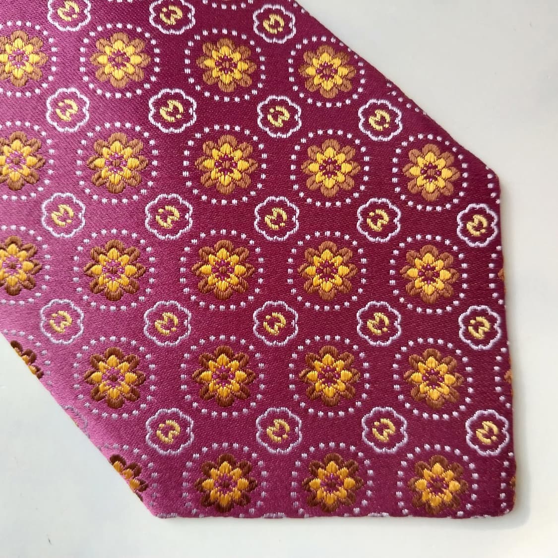 밀라숀 실크 핑크 플로럴 자수 넥타이 9.2cm A+등급 K2109
 상품이미지6