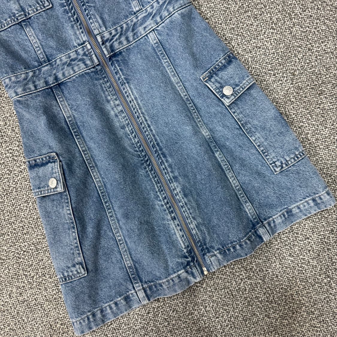 타미진스 하프 슬리브 데님 유틸리티 원피스 상품이미지3