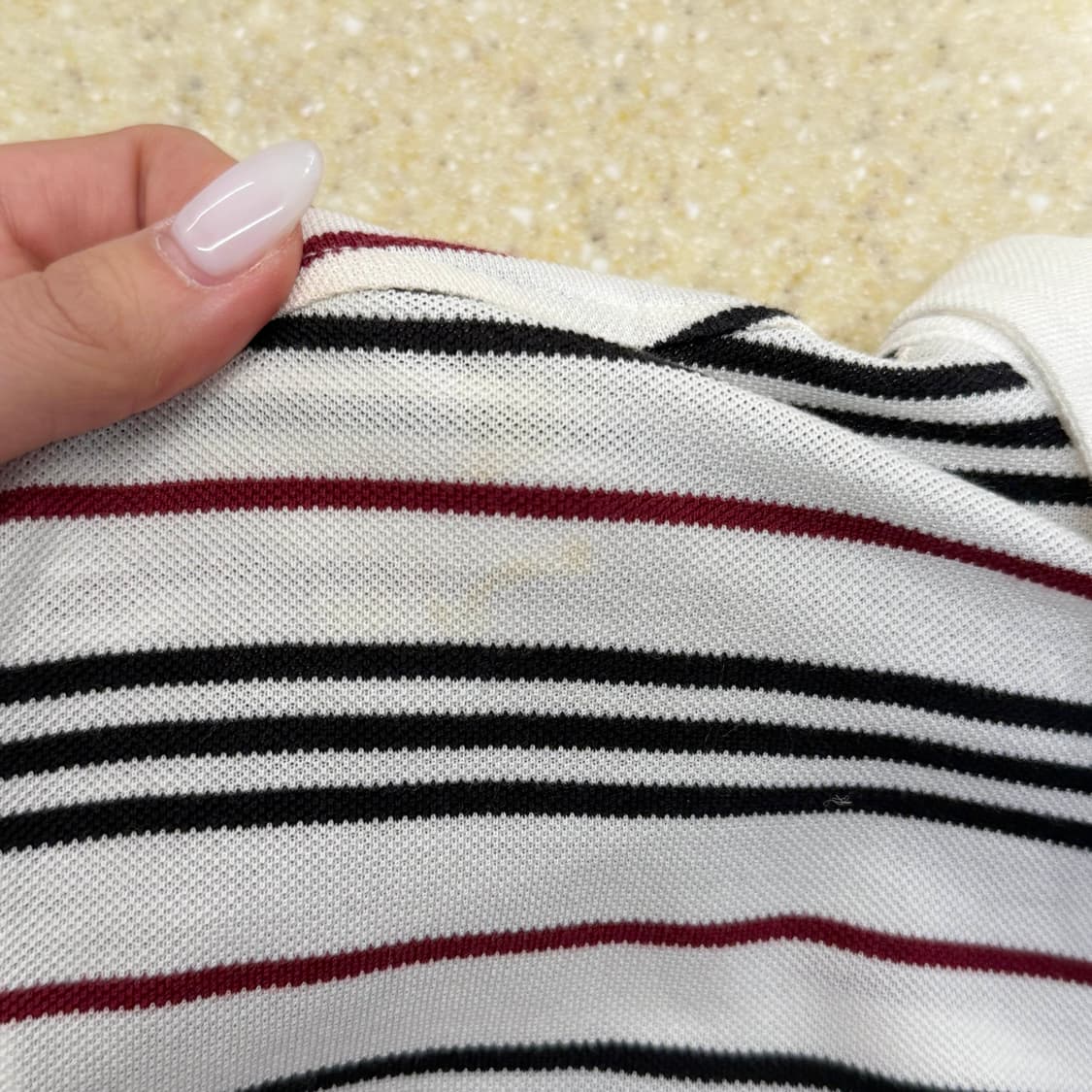 버버리 블랙라벨 멀티 스트라이프 반팔 로고 카라 티셔츠 화이트 상품이미지10
