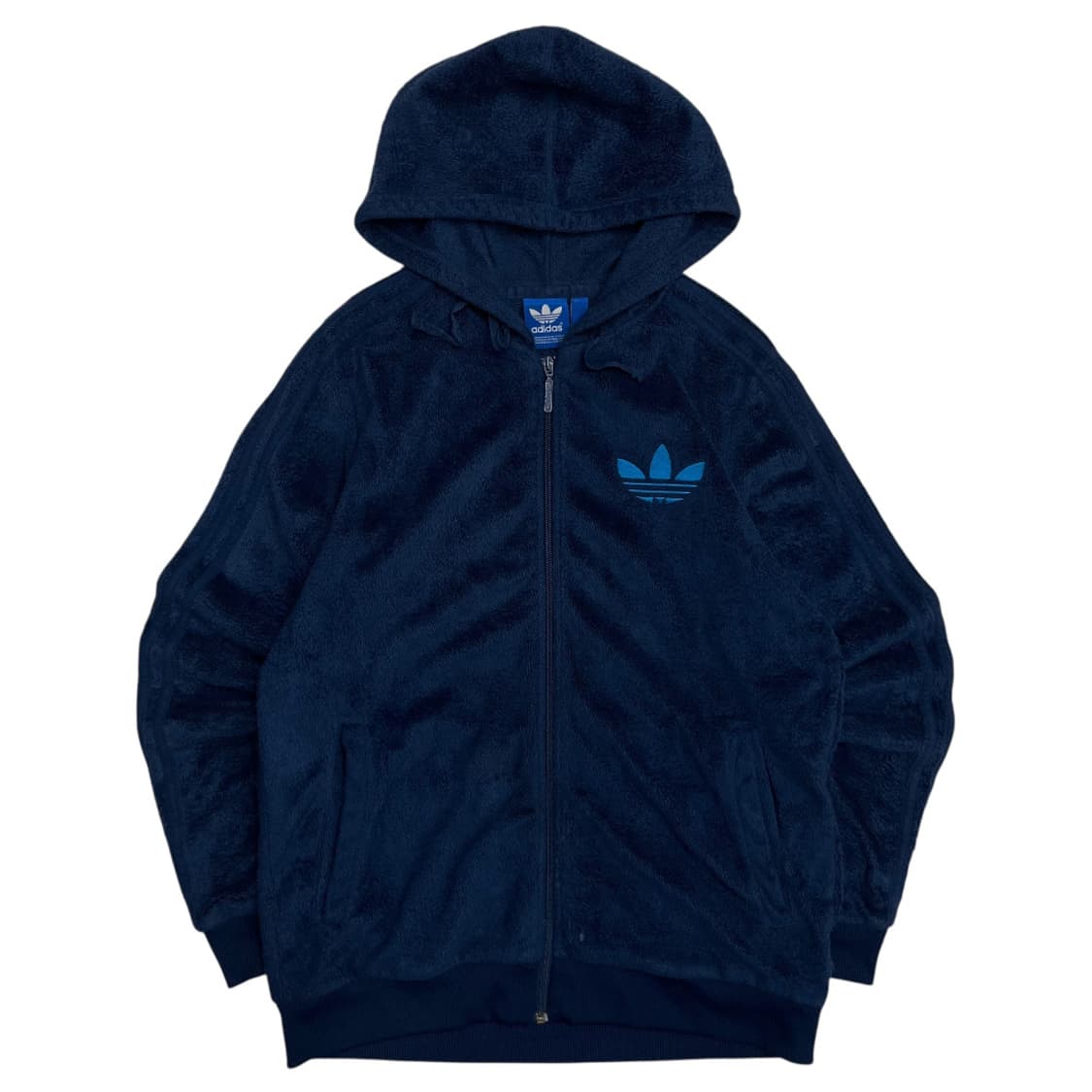 아디다스 블루 파이어버드 네이비 후리스 후드집업 110 상품이미지4