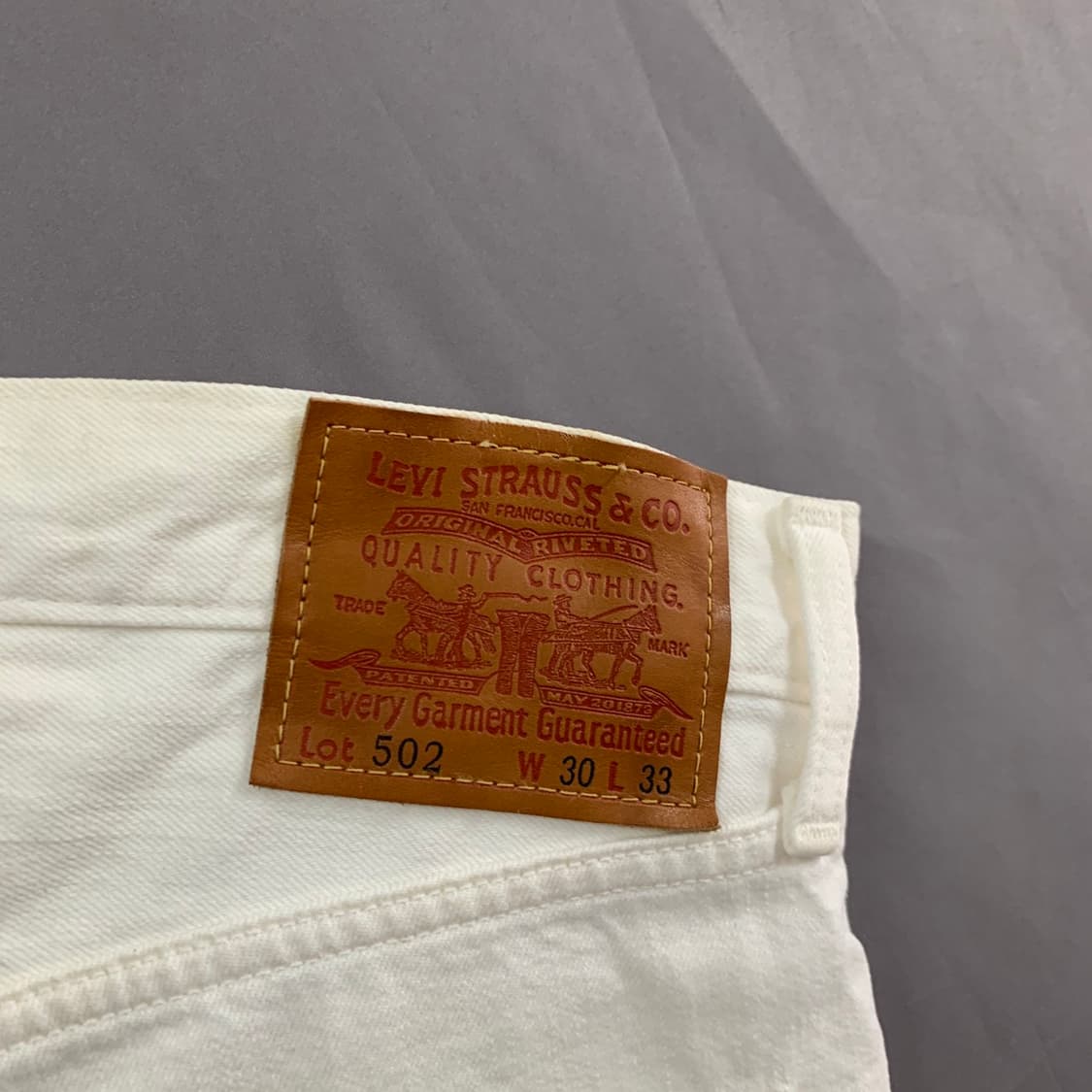 30인치 리바이스 502 스트레이트 일자 크림 데님 청바지 상품이미지4