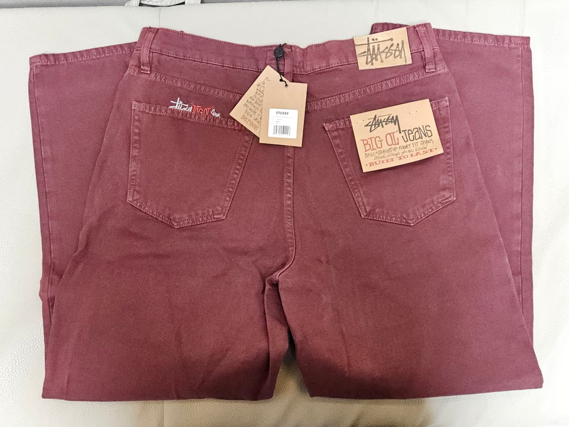 [새상품] 스투시 워시드 캔버스 빅올진 판매합니다 (버건디/32사이즈) 상품이미지4