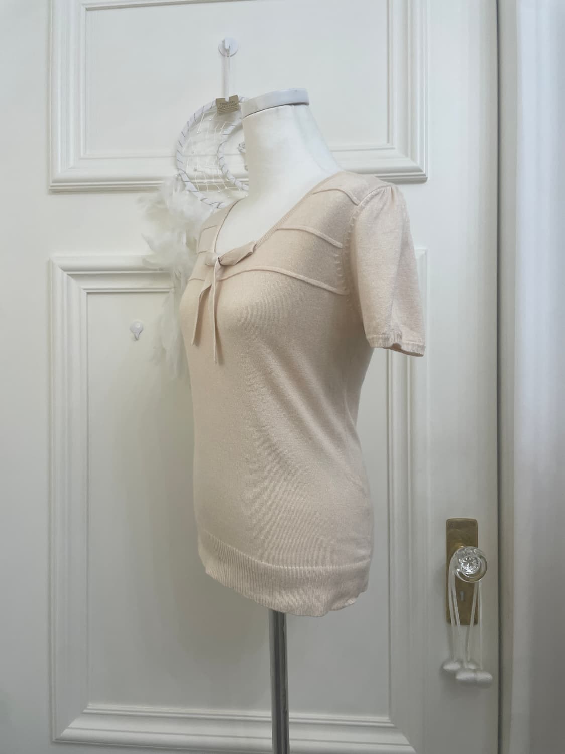 DEAR PRINCESS beige bow point puff knit 상품이미지2