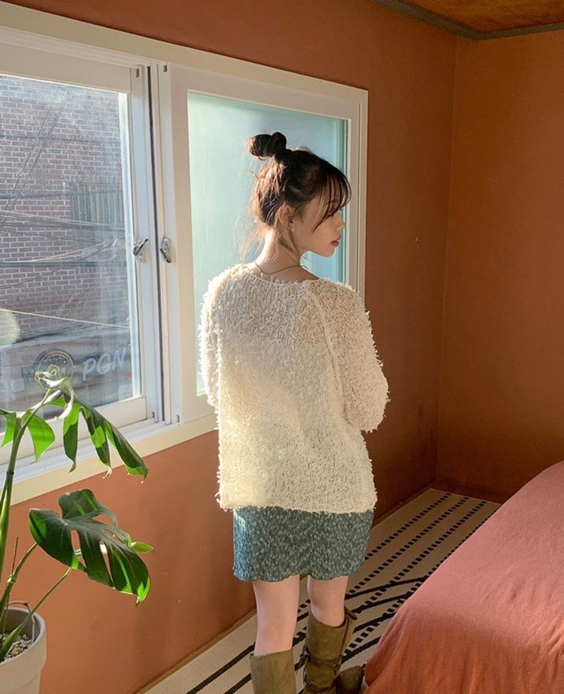 데일리마켓 베이지 가죽레더 스트랩(줄) 부츠 leather boots 상품이미지4