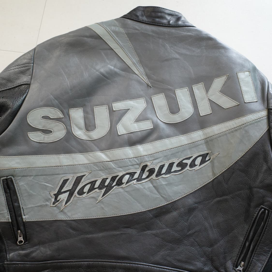 00s 밴슨 x 스즈키 Hayabusa 레더 바이크 자켓 USA MADE 상품이미지7