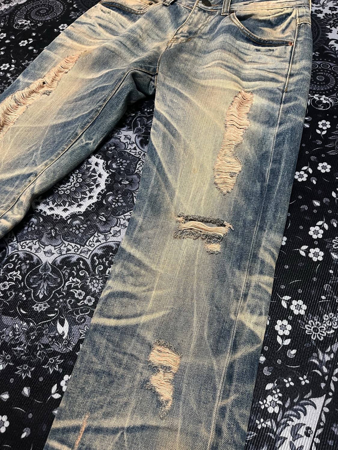 빈티지 샌드워싱 디스트로이드 데님팬츠 30 상품이미지3