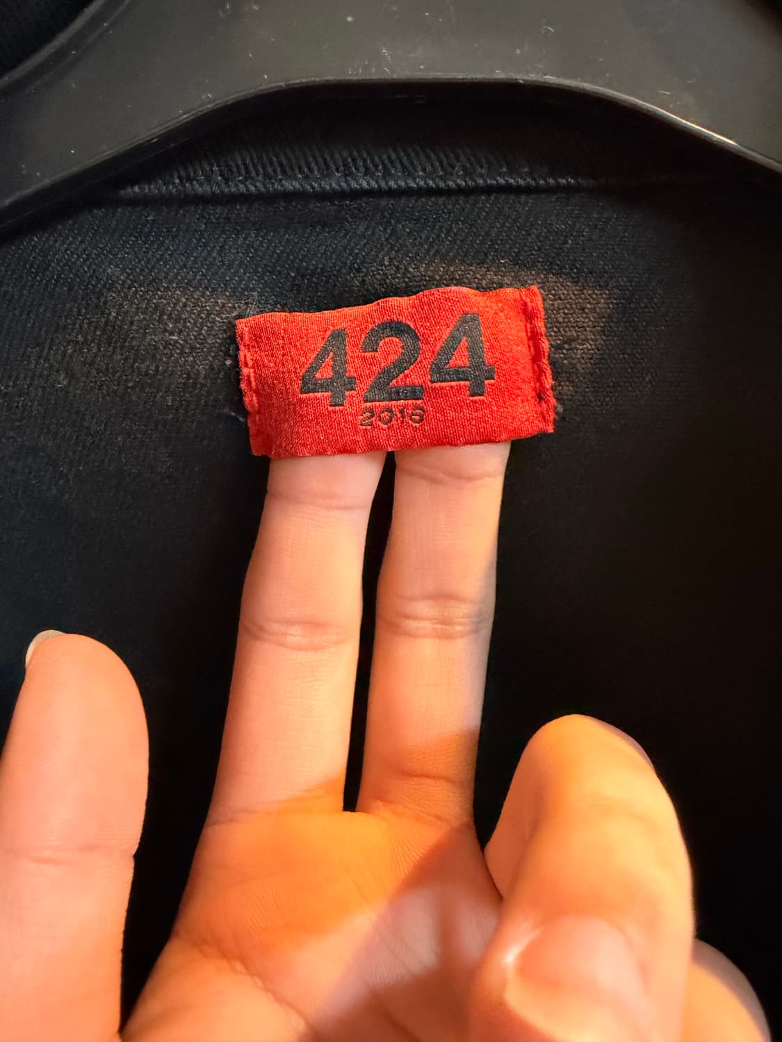 424 트러커 자켓 블랙 완장 100 상품이미지5