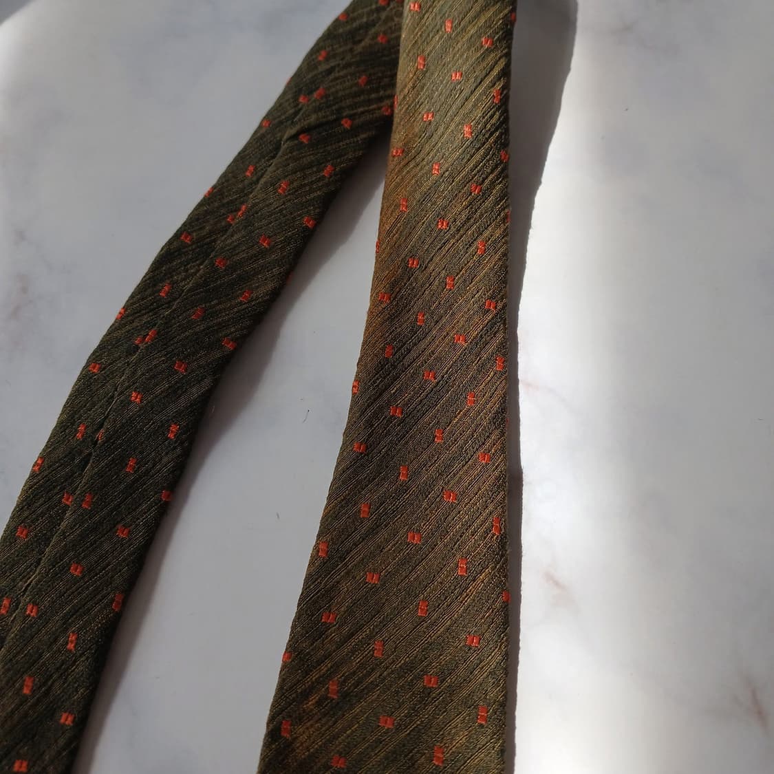 아르마니 꼴레지오니 넥타이 올리브 그린 패턴 9.7cm B-등급 E830 상품이미지7