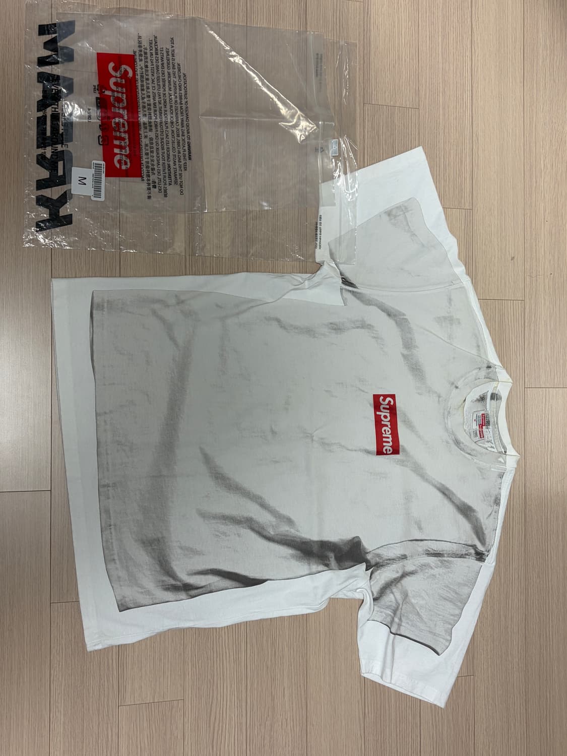 [M] 슈프림 x MM6 메종 마르지엘라 박스로고 티셔츠 화이트 상품이미지2