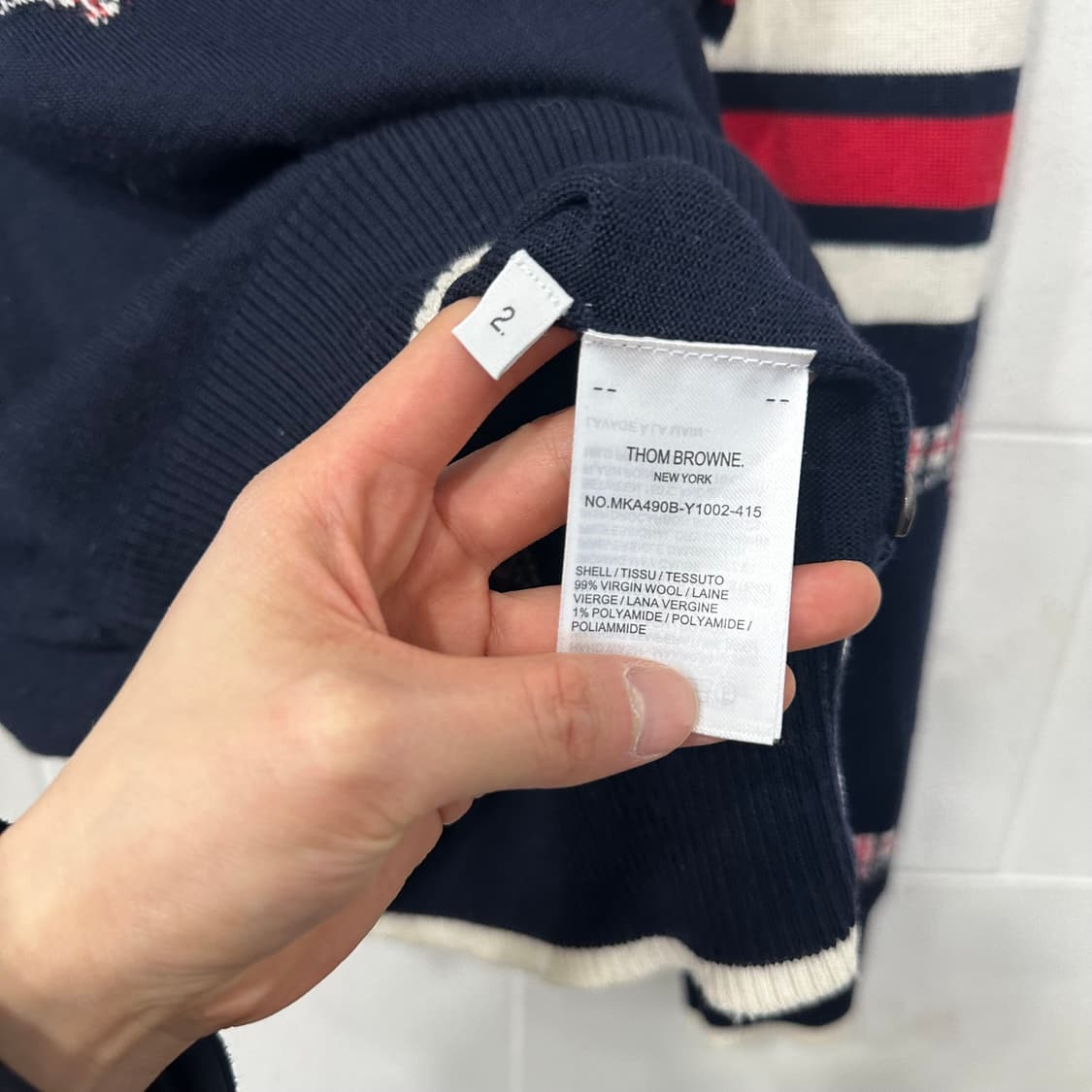 톰브라운 4바 헥터 풀오버 울 니트 상품이미지2