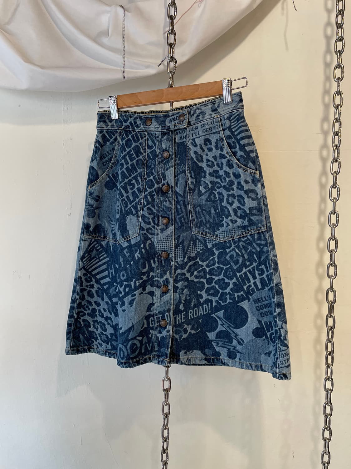 hysteric glamour 히스테릭글래머 카툰 데님 미디 스커트 상품이미지1