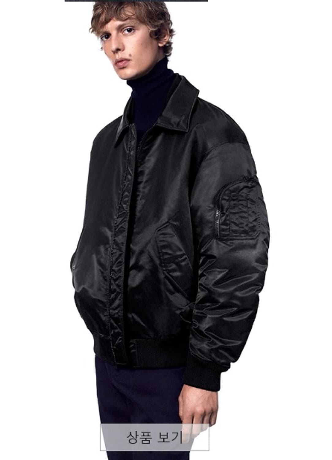 유니클로 +J 다운 오버사이즈 립 블루종 카키 상품이미지2