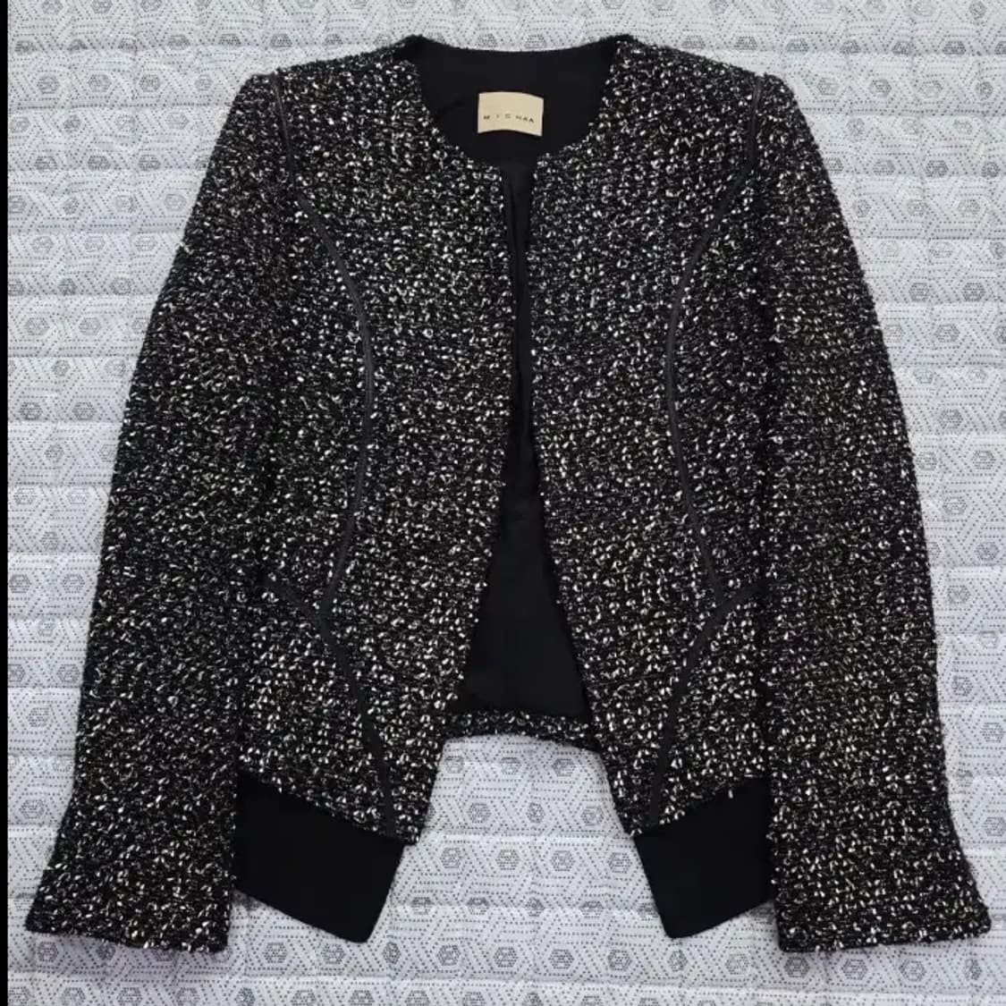 미샤 트위드 자켓 골드블랙 ~55 상품이미지4