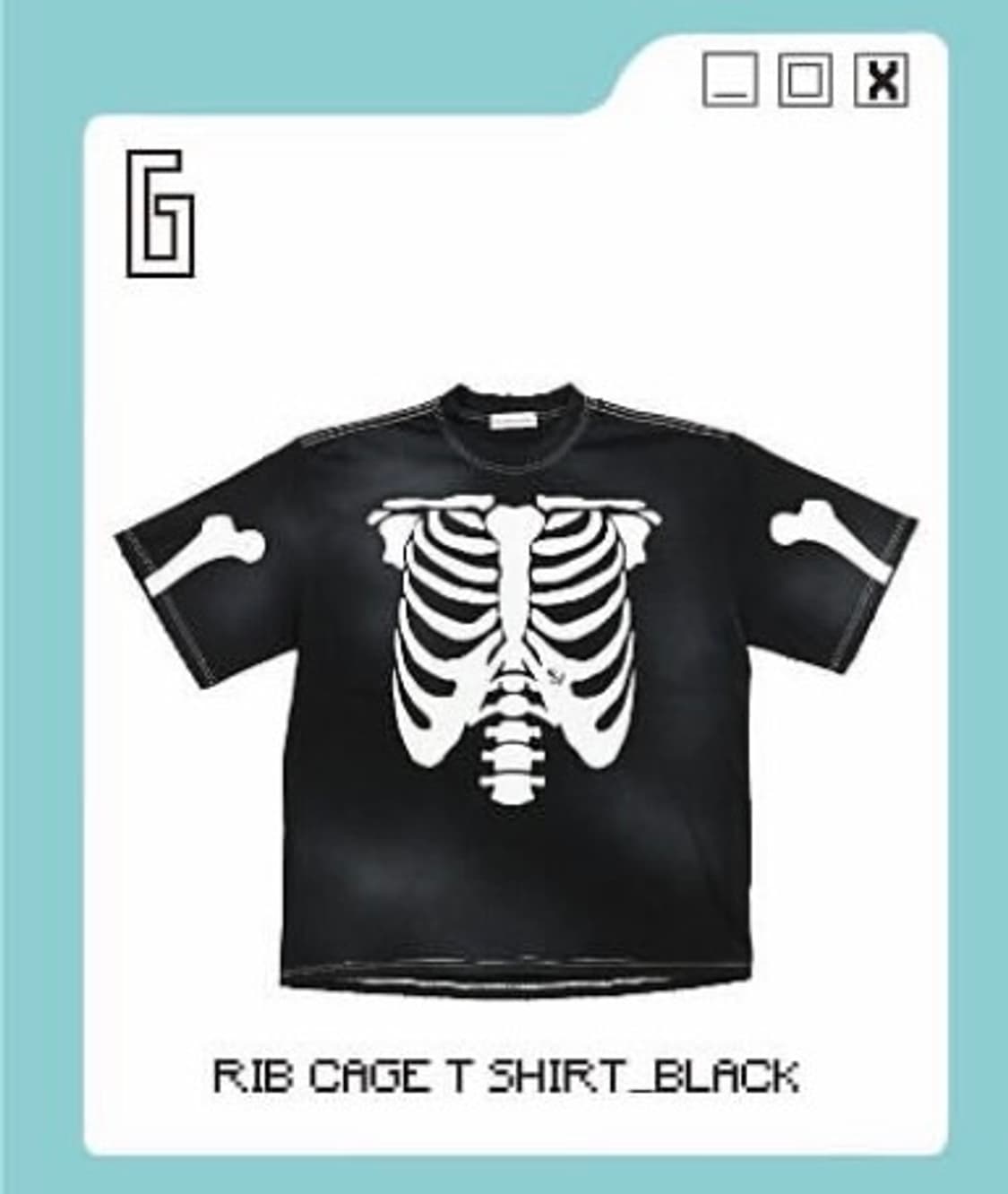 스키즘인듀싱 Rib cage 티셔츠 블랙 상품이미지1