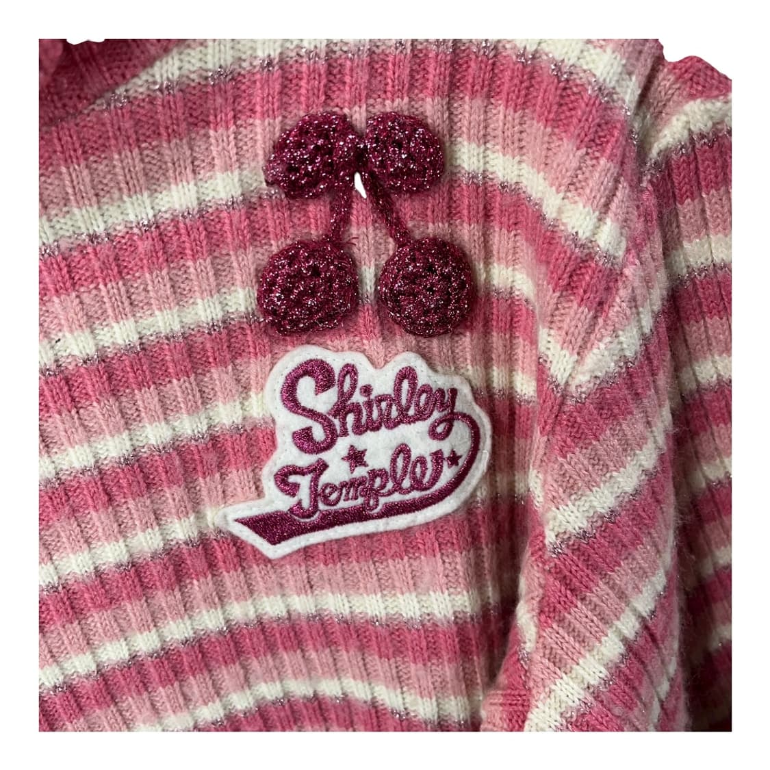 [Shirley Temple] 샤리템플 딸기우유 스트라이프 폴라 니트 상품이미지5