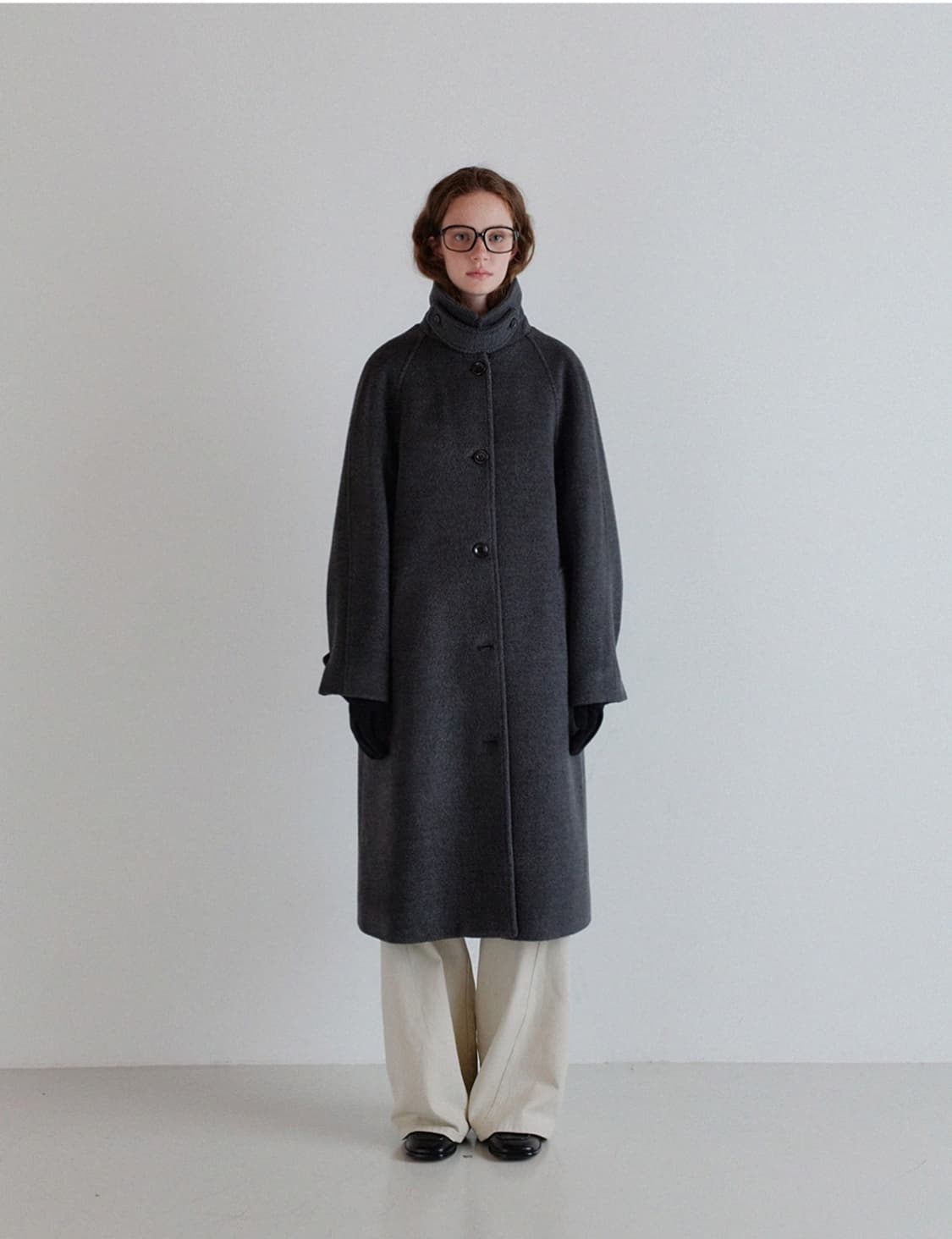 HANE 하네 울 발마칸 코트 차콜 S 상품이미지3