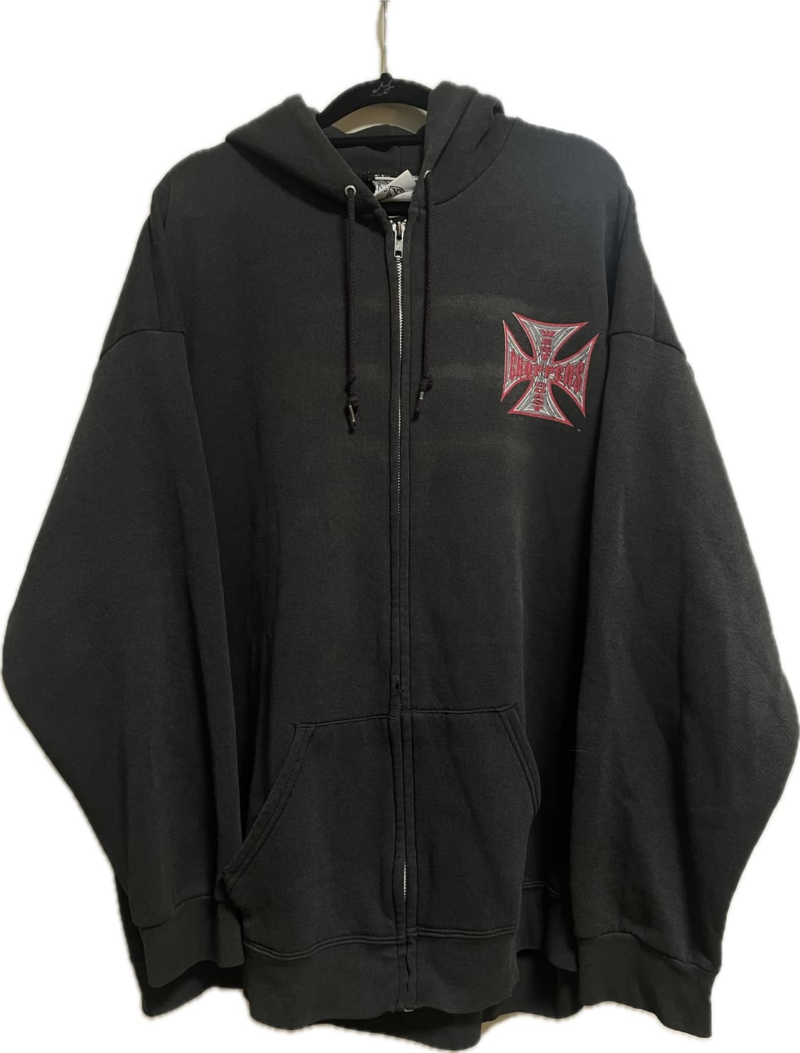 빈티지 West coast choppers 아이언 크로스 후드 집업 XL 상품이미지1