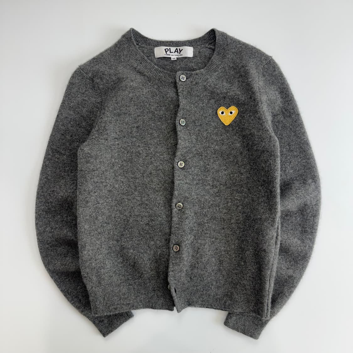 Comme des garcons 꼼데가르송 골드 로고 그레이 가디건 상품이미지3