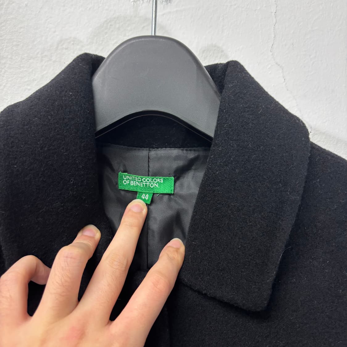 우먼M 유나이티드 베네통 블랙 울 싱글롱코트 상품이미지4