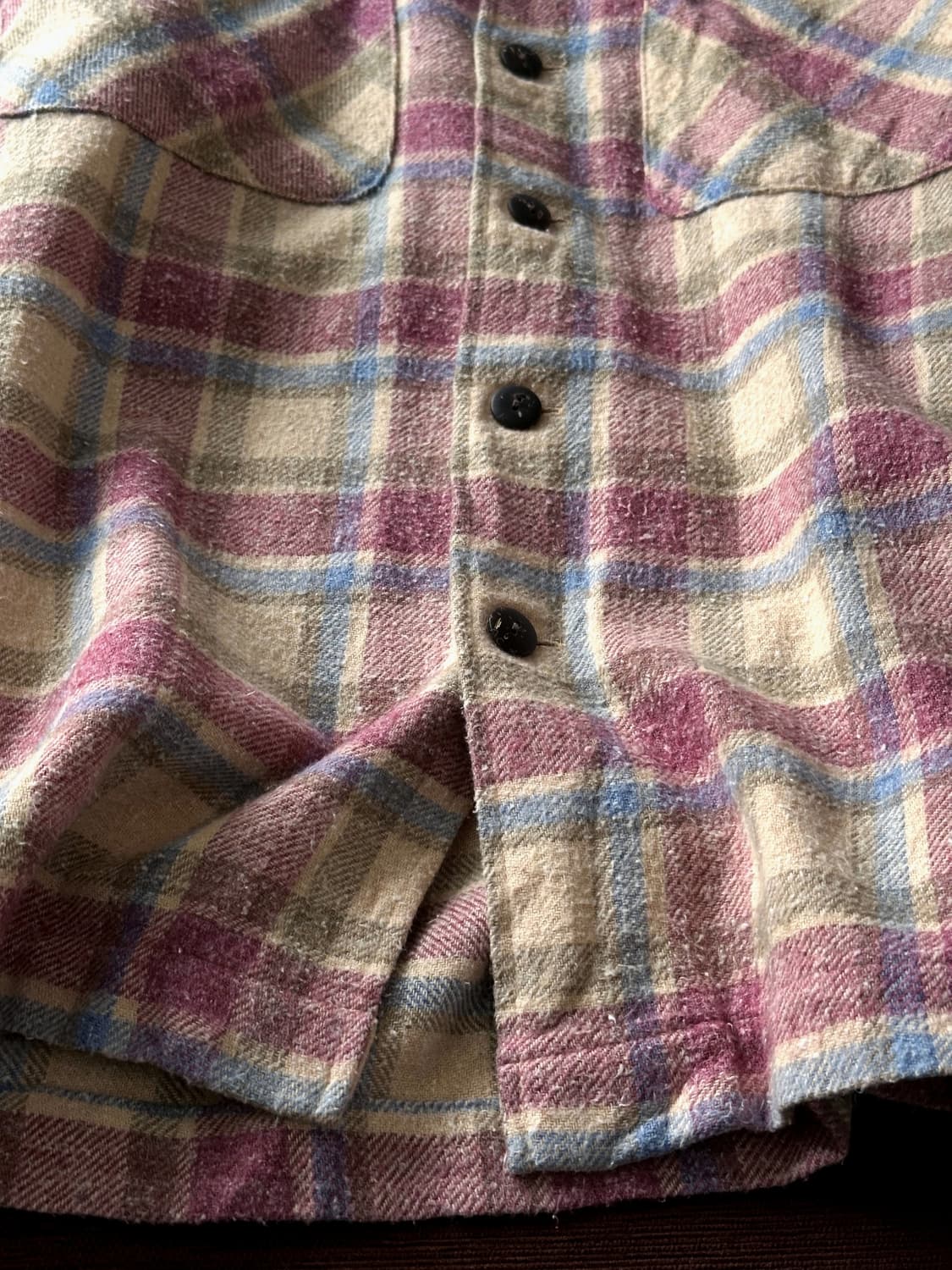 Cotton woven nel check wide shirt 상품이미지3