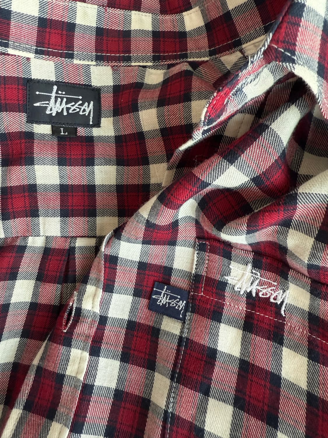 90s 올드 스투시 체크 셔츠 상품이미지4