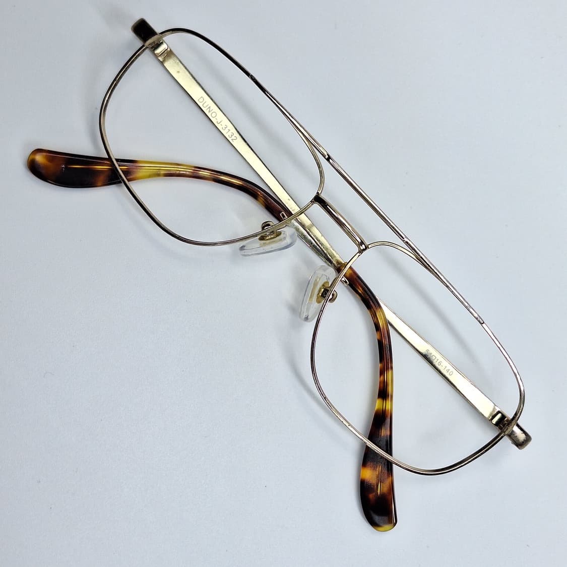 90s 일본 빈티지/DUNO J-3132 골드 투브릿지 에비에이터 안경테 상품이미지1