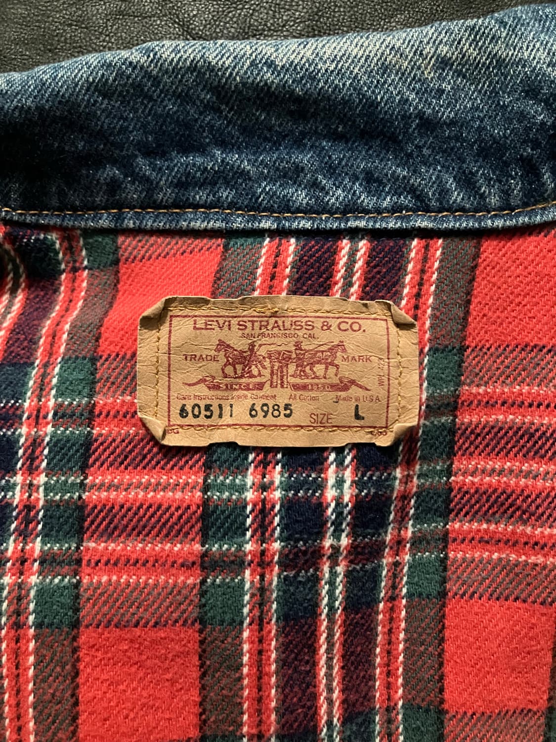 🇺🇸 80s USA 빈티지 리바이스 60511 3세대 데님 베스트 상품이미지5