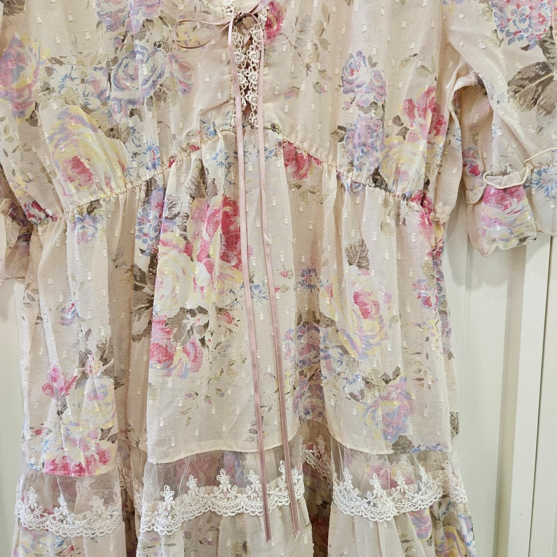 레스트로즈(LEST ROSE) 플라워 쉬폰 원피스 상품이미지4