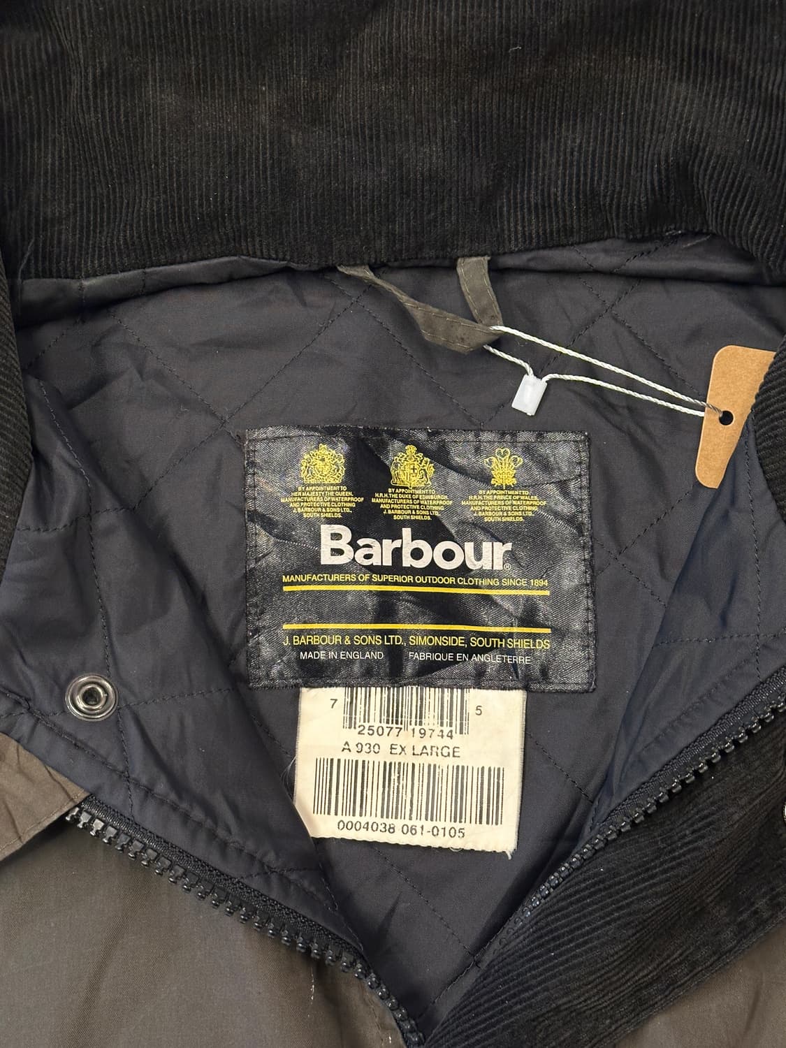 90s Barbour 바버 A930 왁스자켓 XL 상품이미지4