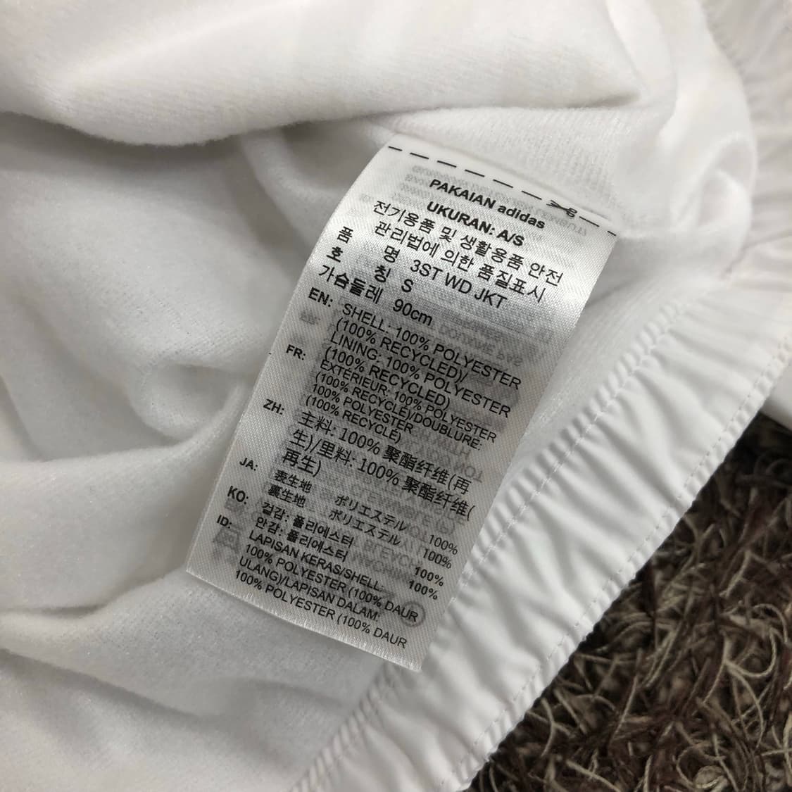 아디다스 삼선 화이트 바람막이 자켓 상품이미지5