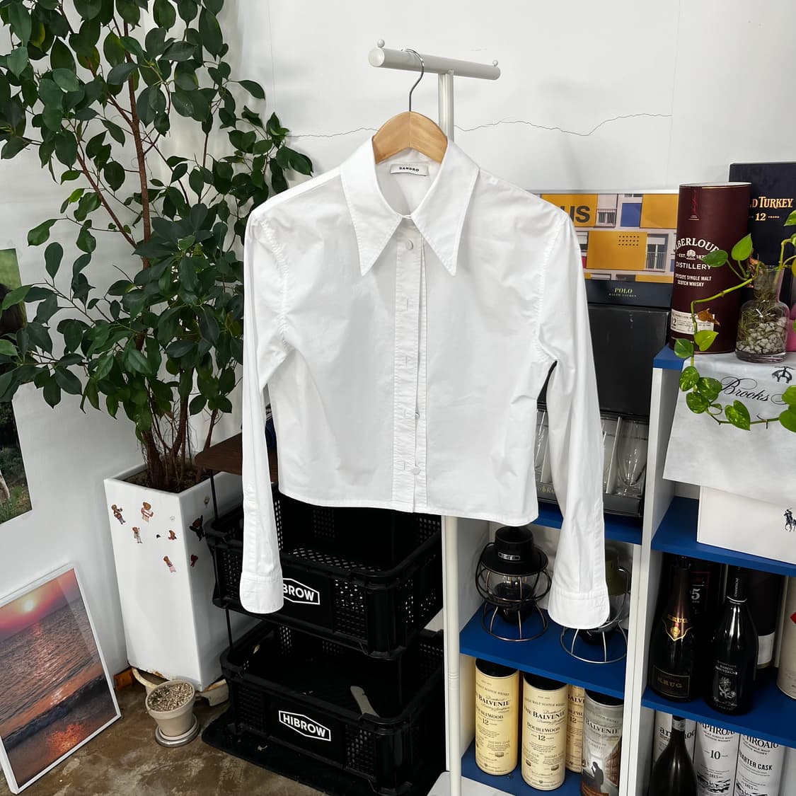 산드로 우먼 크롭 셔츠 2 상품이미지1