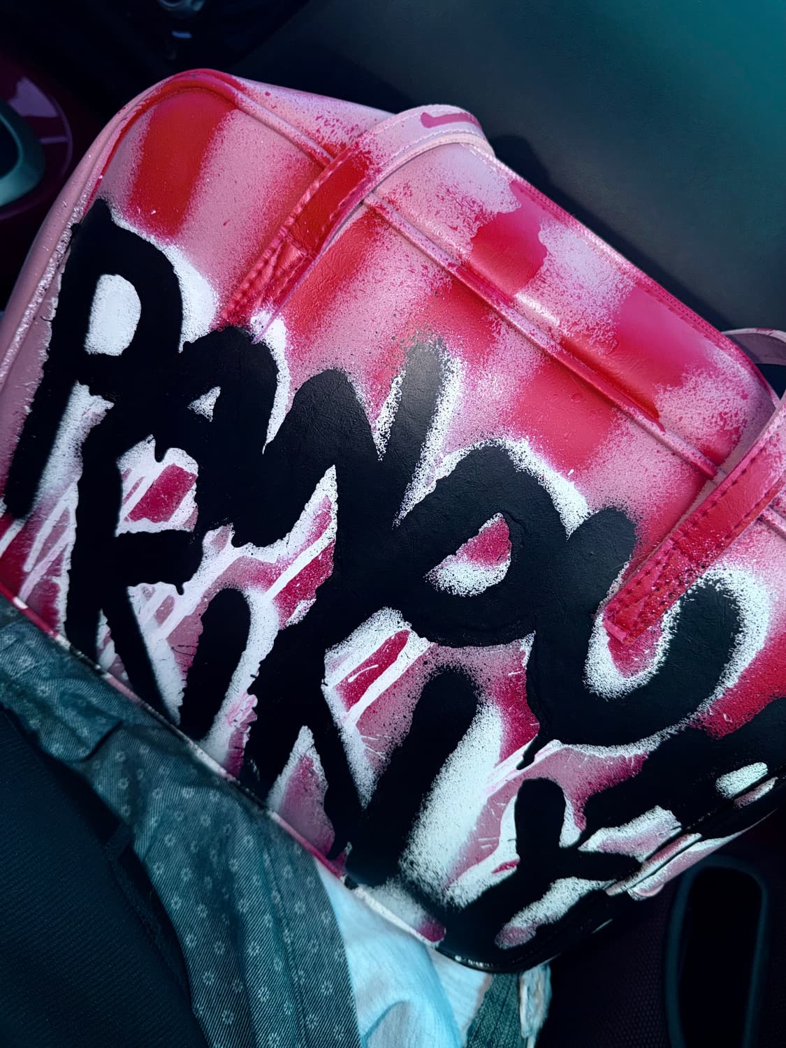 리메이크 스포티 핑크 레더 빈티지 토트백 상품이미지4