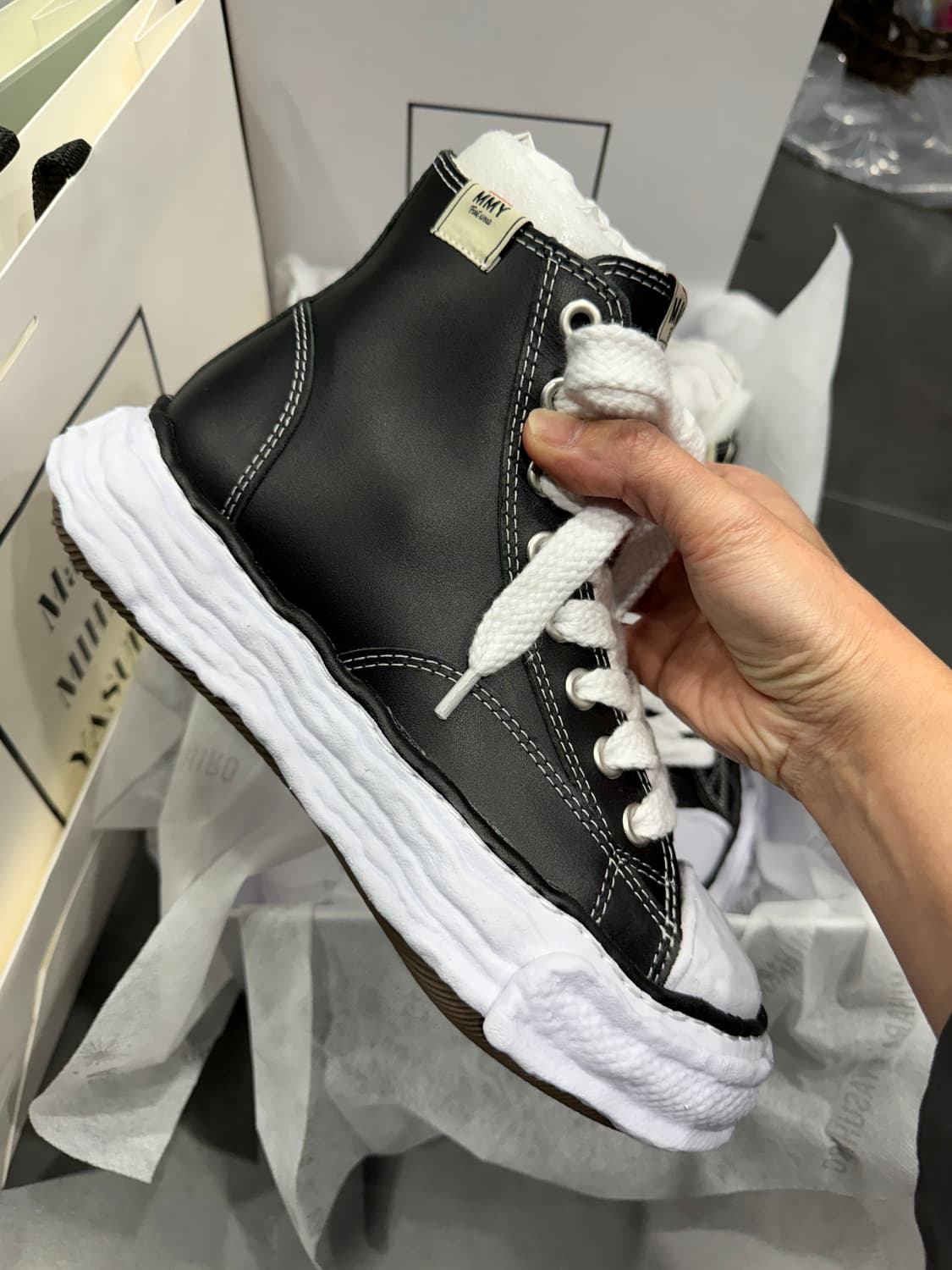 메종미하라야스히로 피터슨 하이탑 38 (가죽/남여공용) 상품이미지2