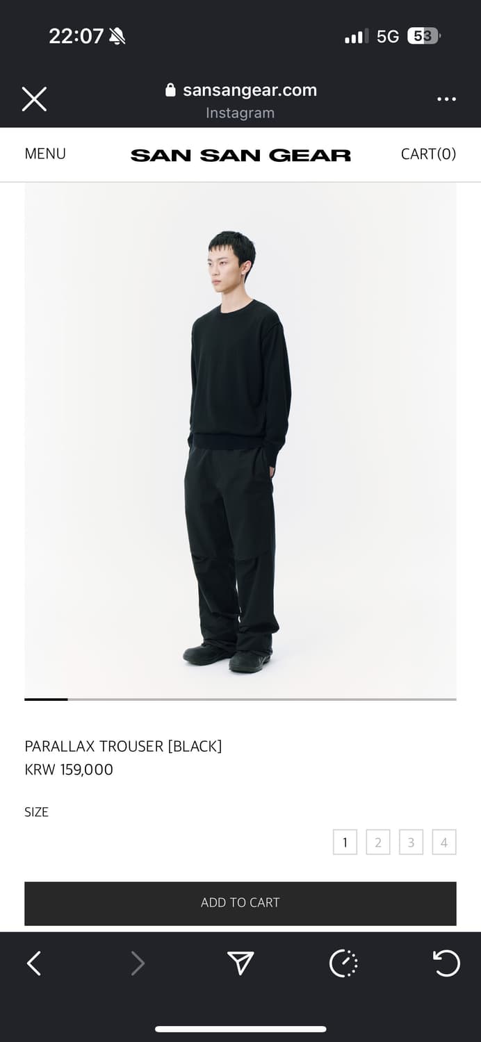 산산기어 PARALLAX TROUSER black (1) 상품이미지1