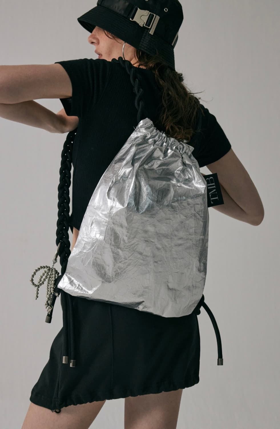 품절제품) Shining String Back Pack [silver] 상품이미지4