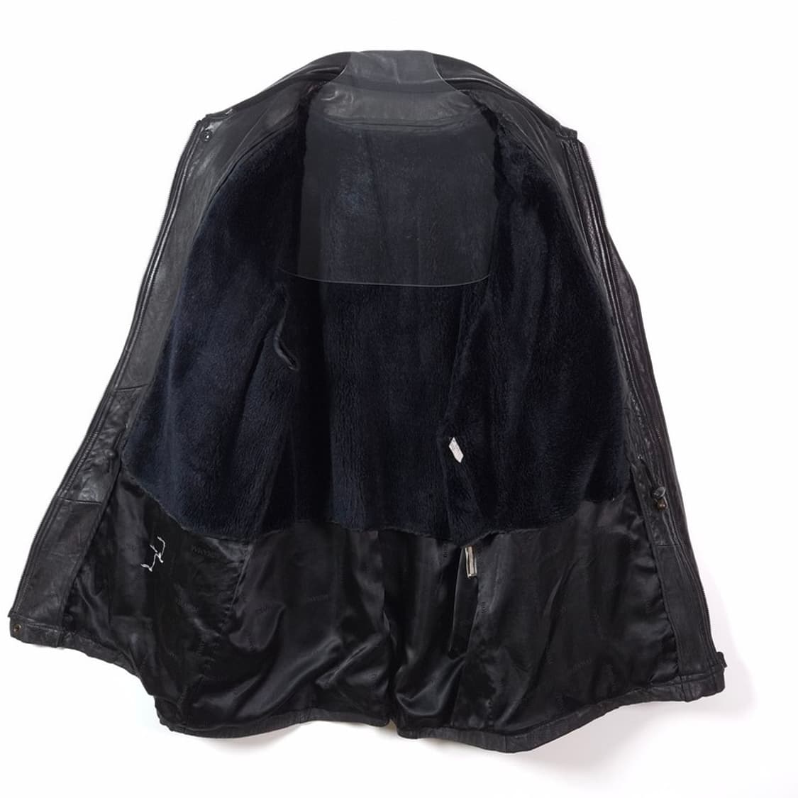 빈티지 리얼 램스킨 하이넥 레더 워크 자켓 L 상품이미지5