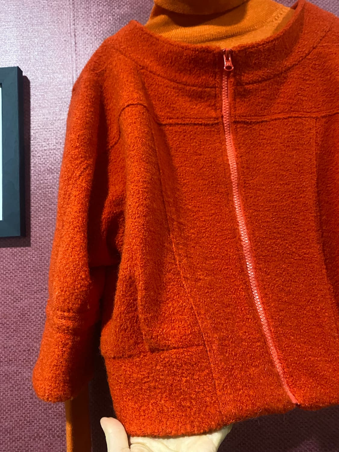 오렌지 울 혼방 숏 코트 상품이미지9