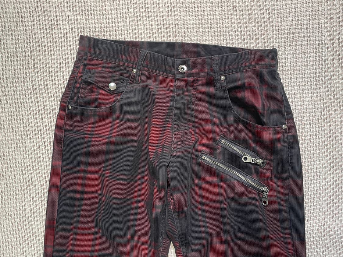 빈티지 타탄 체크 더블 지퍼 포켓 팬츠 J04098 상품이미지3