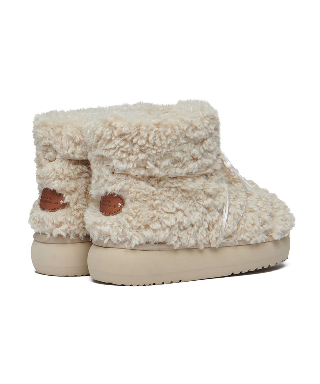 (250) 락피쉬 컬리 퍼 부츠 숏 베이지 상품이미지4