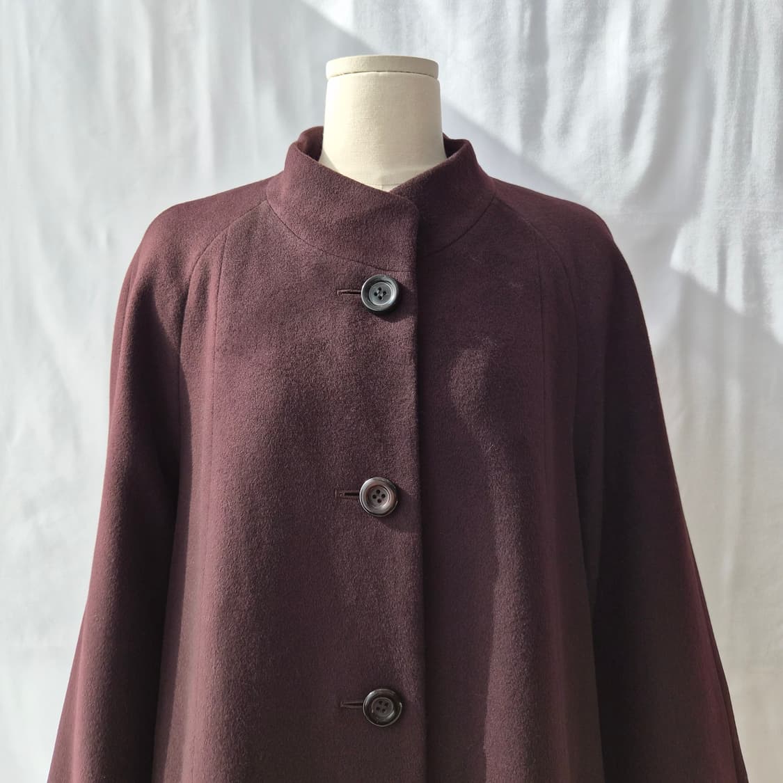 LEPORTE 캐시미어100% 버건디 하이넥 롱코트 상품이미지4