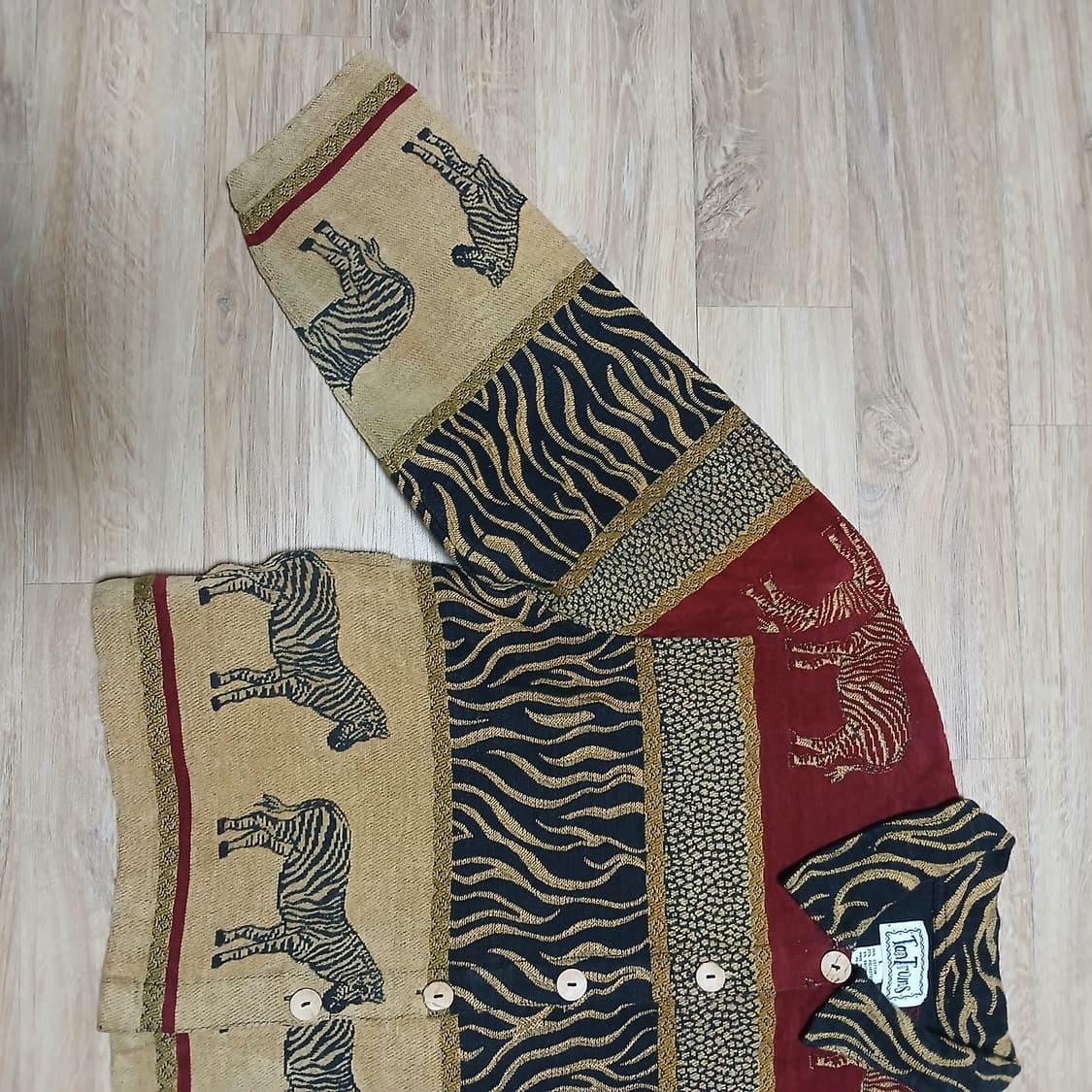 해외판 TANTrums 얼룩말 특이한 원단 짜임의 자켓 빈티지 상품이미지3