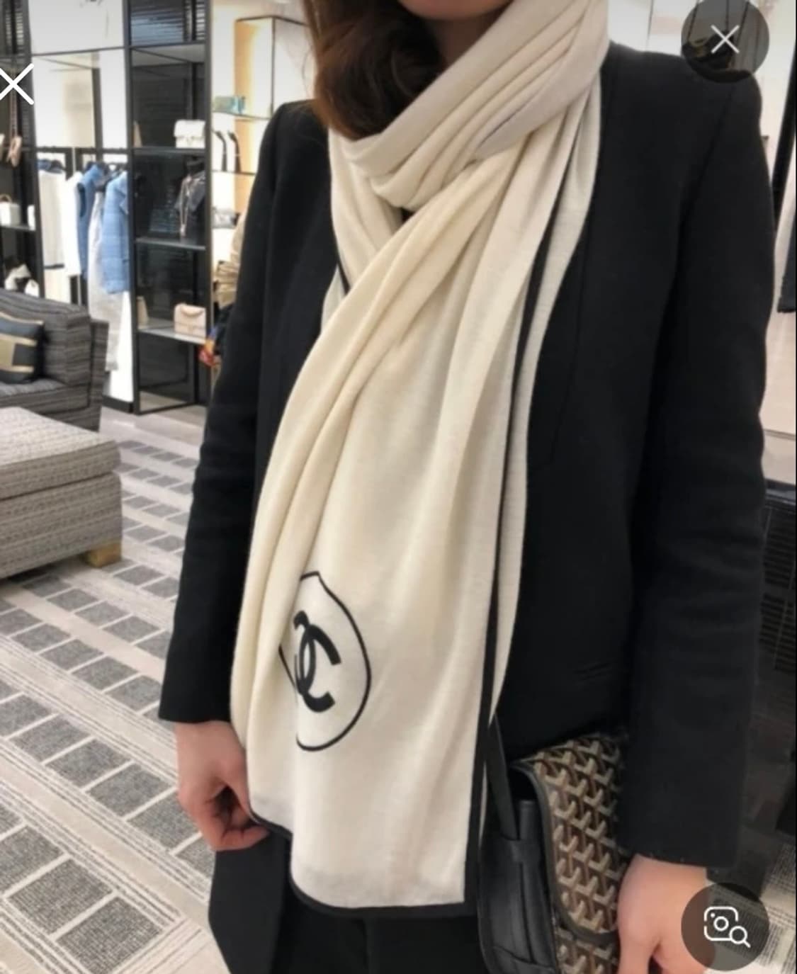 샤넬 제니 캐시미어 머플러 아이보리 상품이미지3