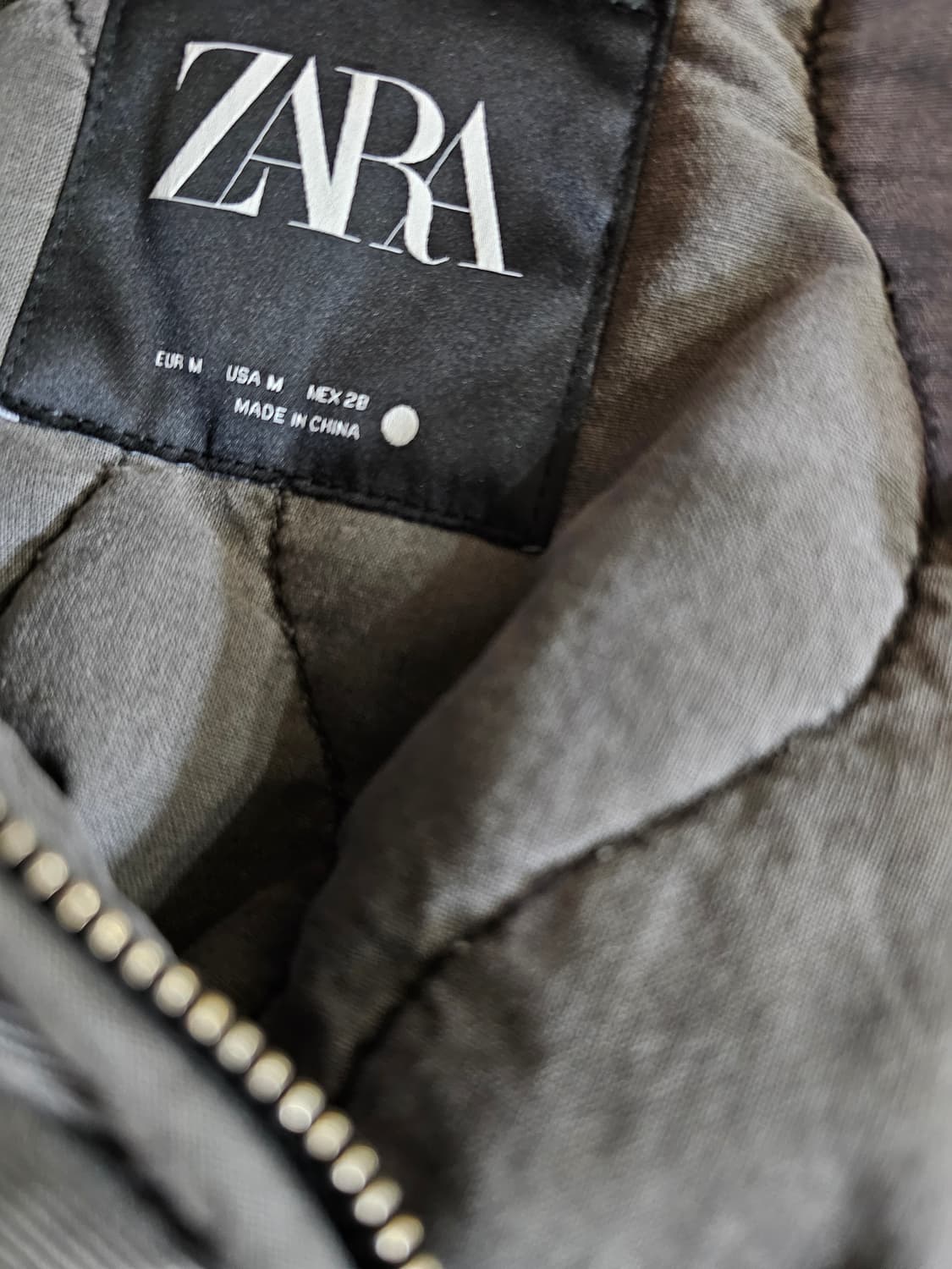 [M] ZARA 자라 빈티지 워싱 피그먼트 다잉 퀼팅 패딩 점퍼 상품이미지8