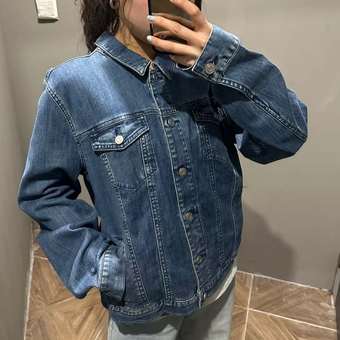 타미힐피거 데님 트러커 자켓 스판 인디고페이딩 디테일 상품이미지7