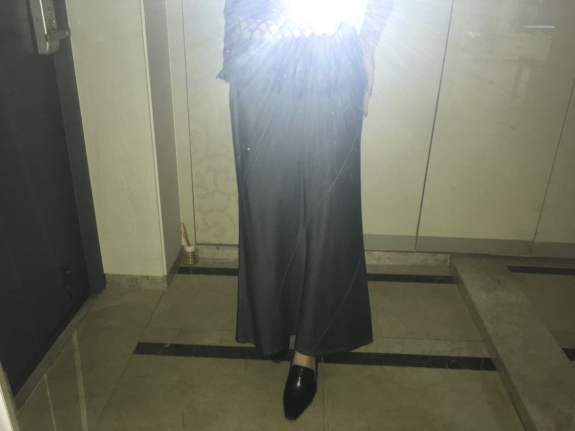 oblique stitch denim long skirt 상품이미지2