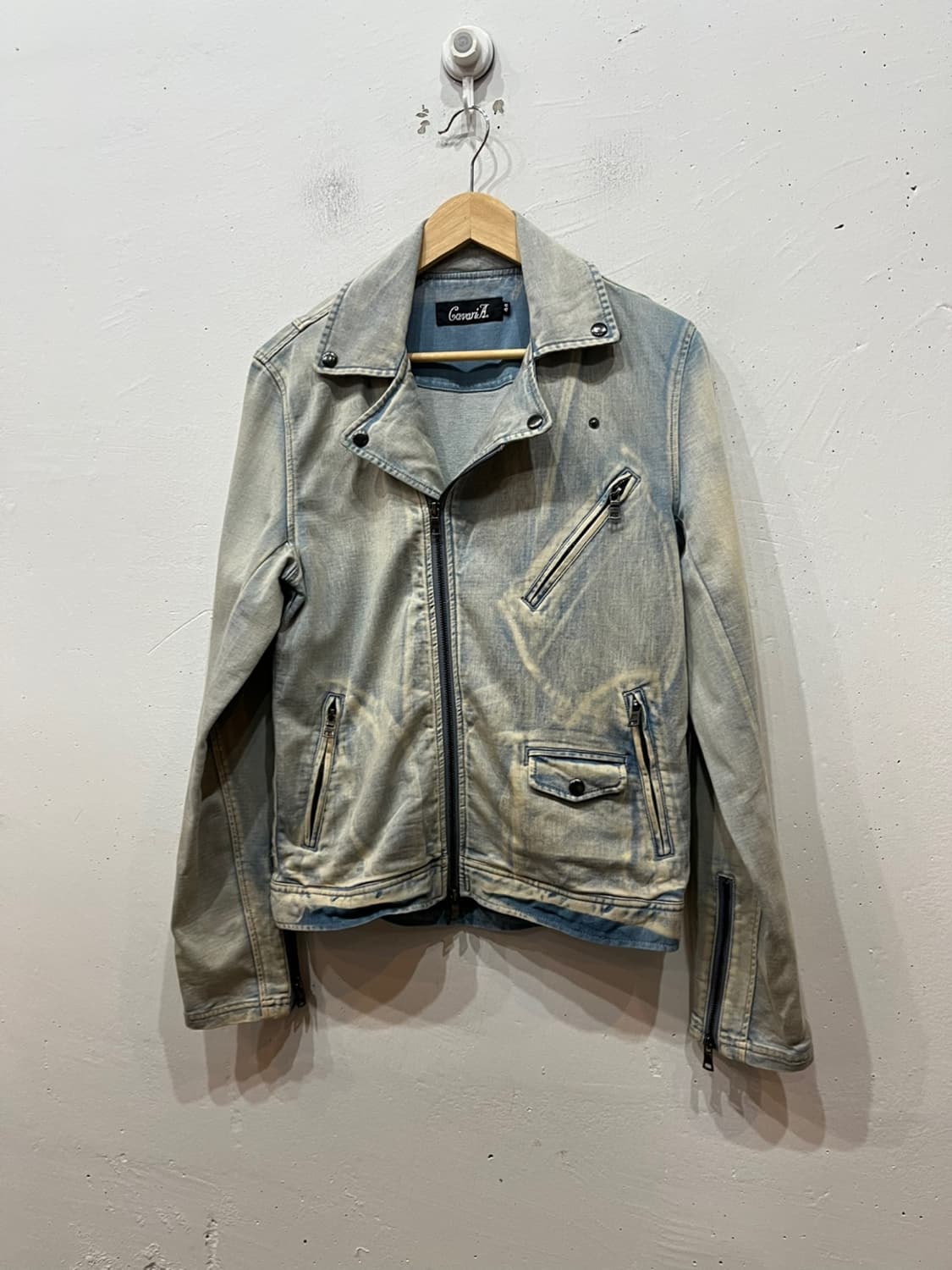 Cavaria JPN 워싱 데님 바이커 자켓 상품이미지1