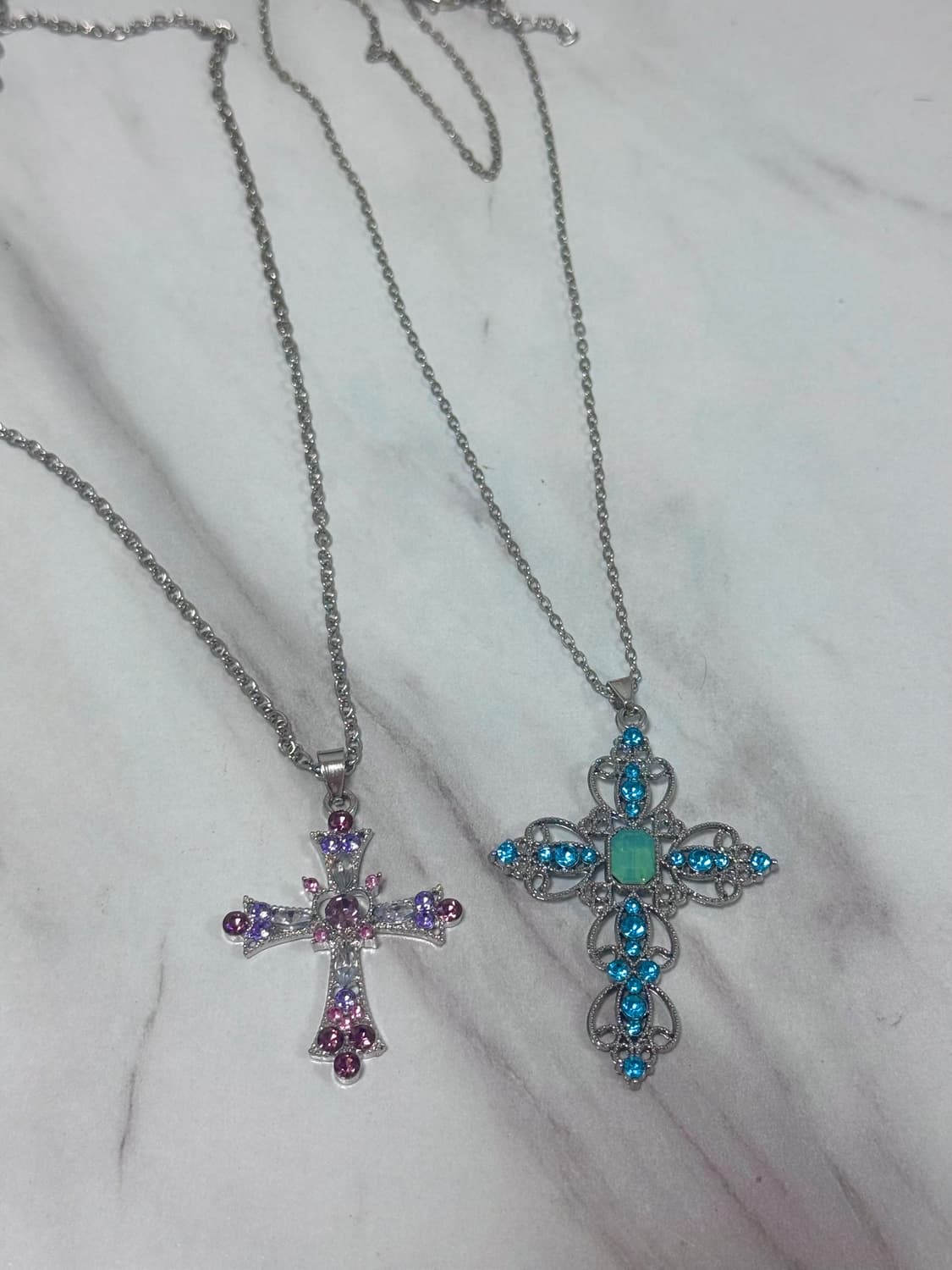 Y2k Cross pendant Vintage necklace 상품이미지5