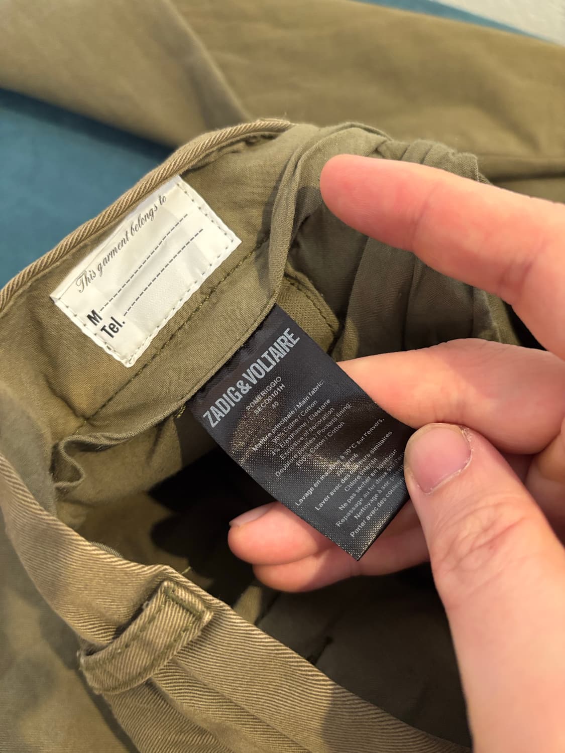 쟈딕앤볼테르 카키 코튼팬츠 상품이미지6