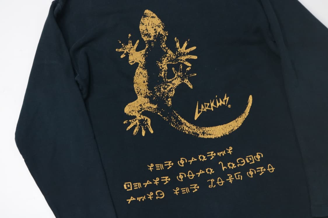 LARKINS 라킨스 빈티지 도마뱀 그래픽 네이비 롱슬리브 티셔츠 (L) 상품이미지3