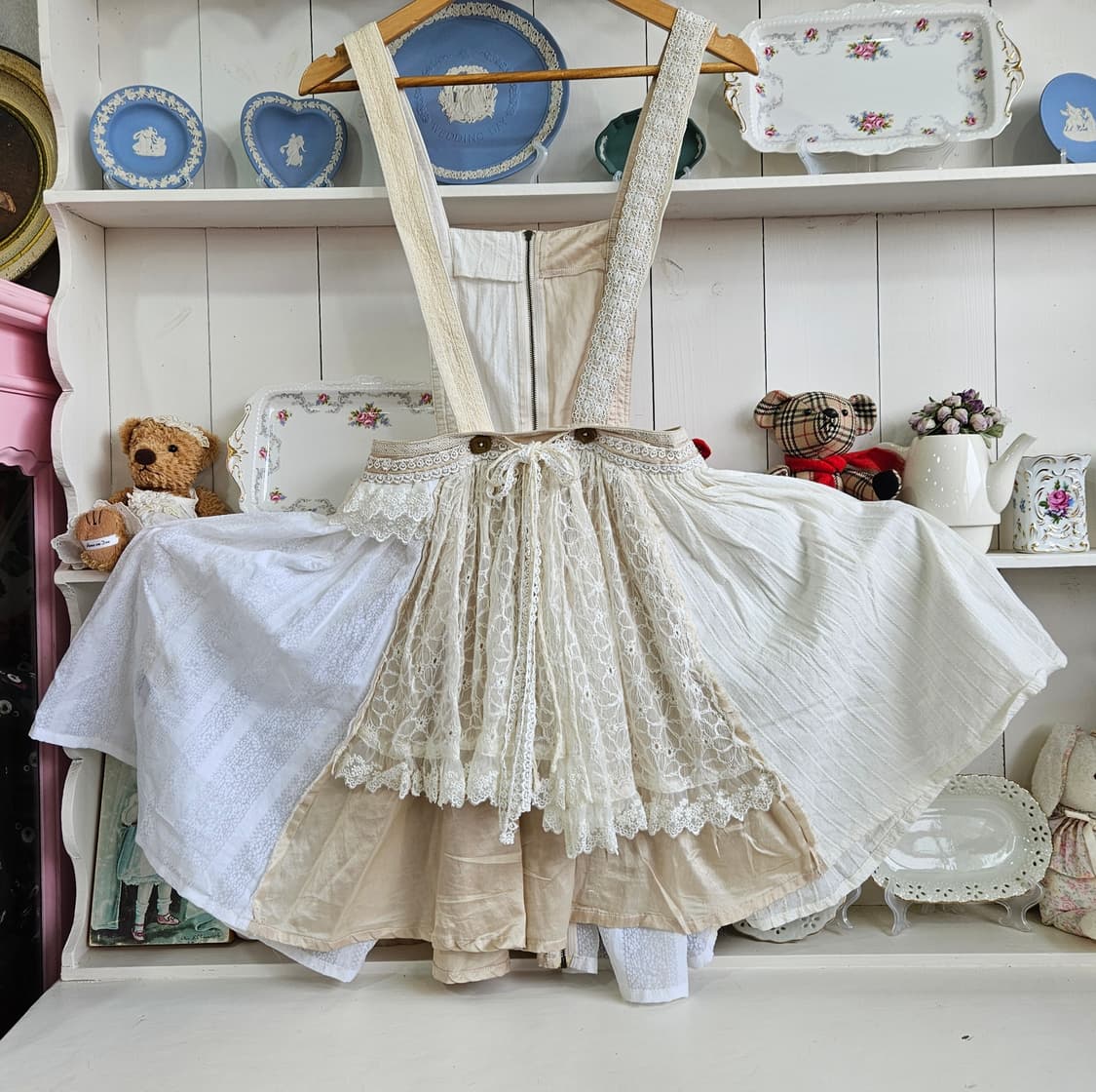 풀문 페이즐리 레이스 레이어드 점퍼스커트 상품이미지2